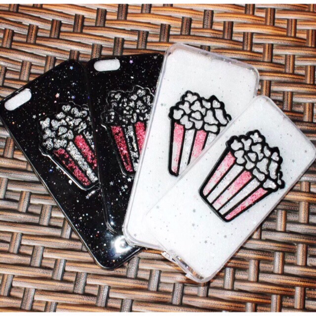 Popcorn Glitter Case iPhone Oppo Vivo Xiaomi Samsung Huawei s7 s8 s9 s6 edge v11 a3s pro i j3 j5 j7