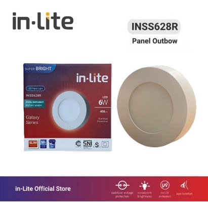 Lampu Downlight In-Lite LED 6w 6 Watt panel bulat OUTBOW INLITE