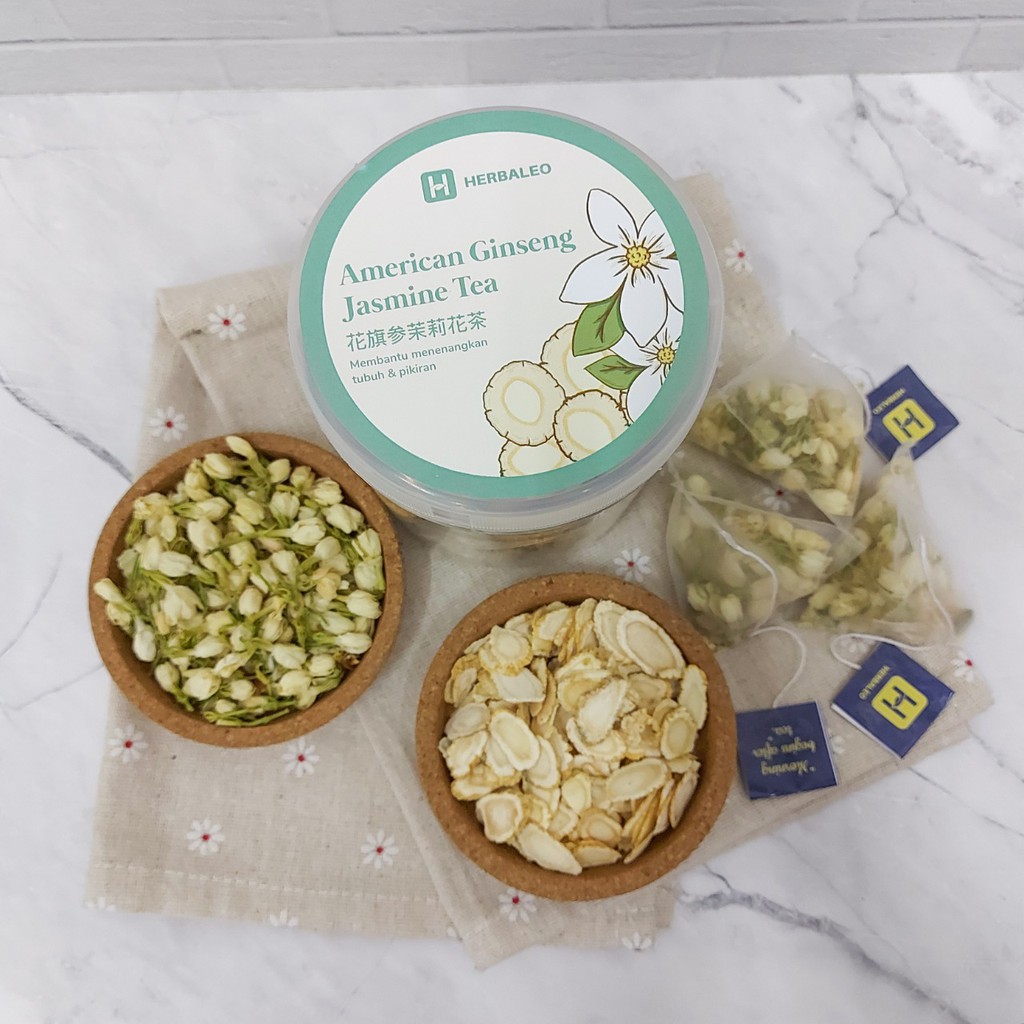 

Herbaleo American Ginseng Jasmine Tea Teh Melati 10 Teabag Membantu Menenangkan Tubuh dan Pikiran