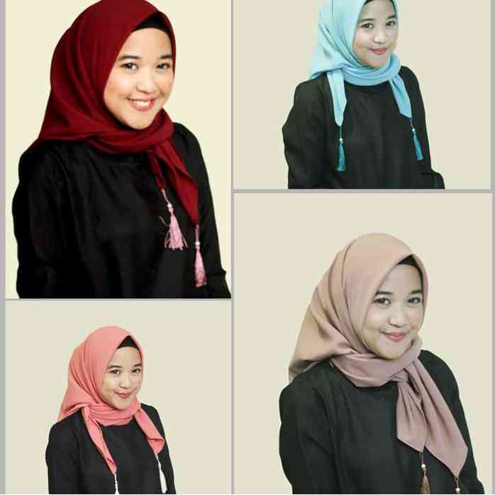hijab jilbab  segi empat instan bella tassel Shopee Indonesia