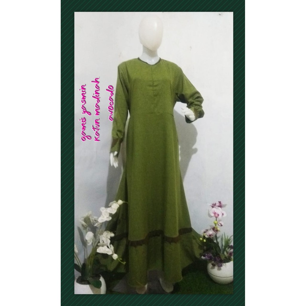 gamis syari katun madinah hijau
