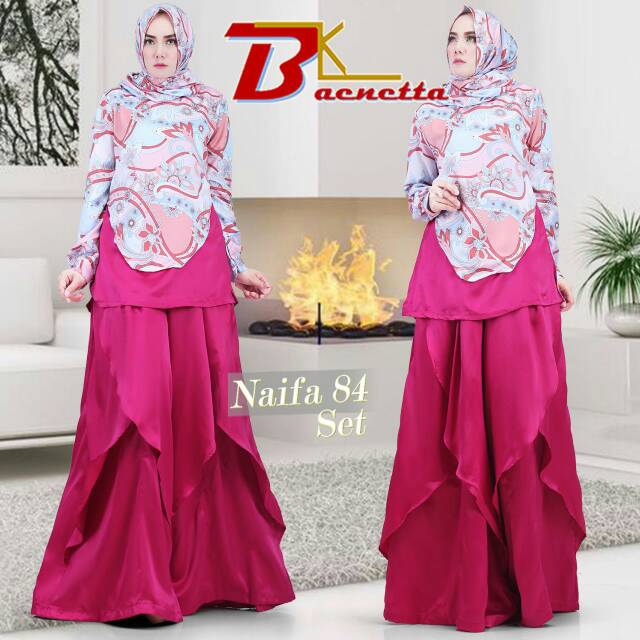 Kulot Set Hoodie Satin Naifa 84 Original by Baenetta