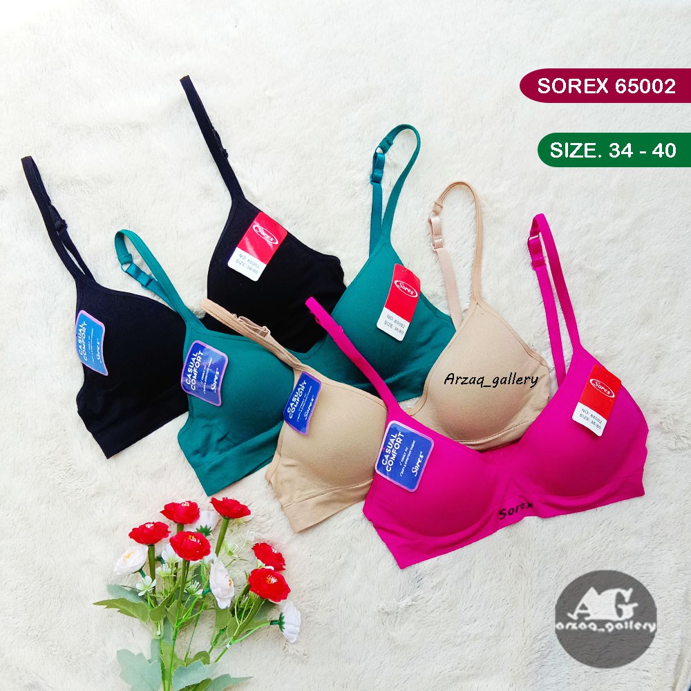 BH SOREX 65002 KAWAT | Sport Bra Sorex Kawat Kancing Dua Casual Comfor