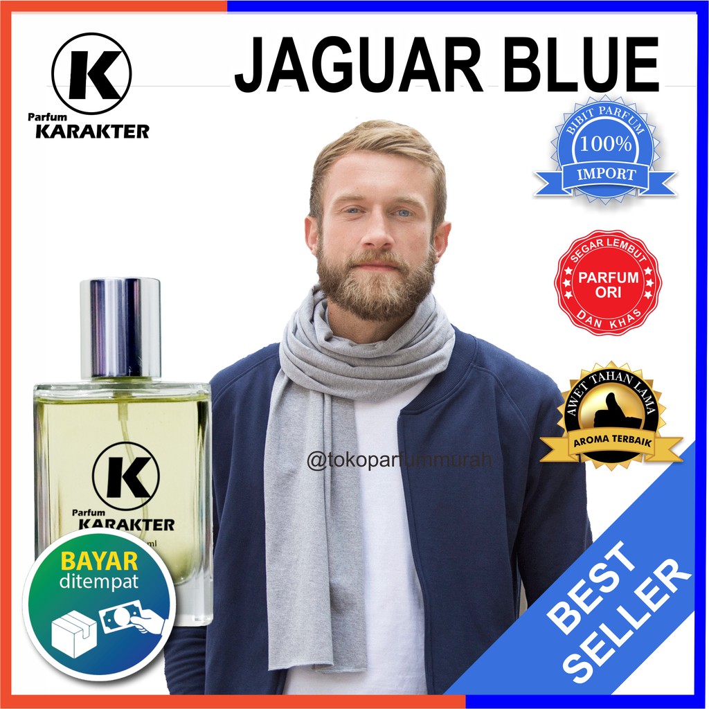 Bisa Cod | Parfum Cowok Jaguar Blue  Bibit Parfum Import Wangi &amp; Tahan Lama  Kemasan 50ml