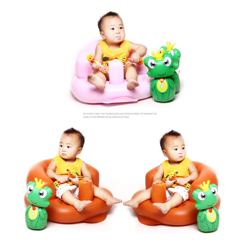 Mary Kursi Sofa Tiup Portable Bahan PVC Untuk Bayi Belajar Mandi / Makan