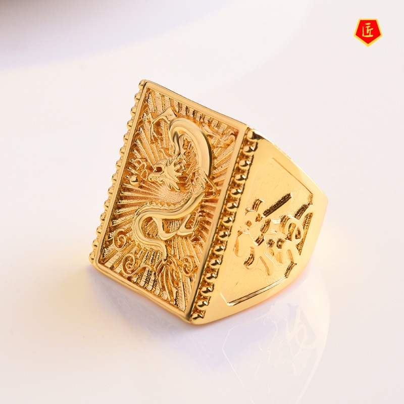 [Ready Stock]Men's Fashion Retro Domineering Dragon Ring