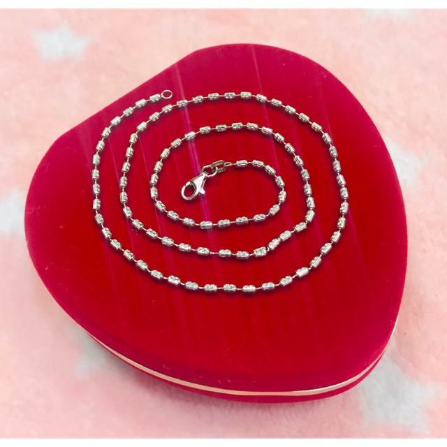 KALUNG POLOS BIJI PADI SILVER925/PERHIASAN SILVER LAPIS EMAS PUTIH ASLI KP022