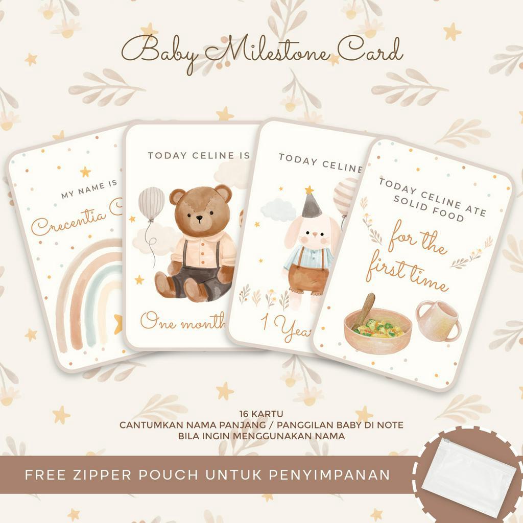 Baby milestone card / kartu bayi / Baby Boho Milestone card / Aesthetic Milestone card