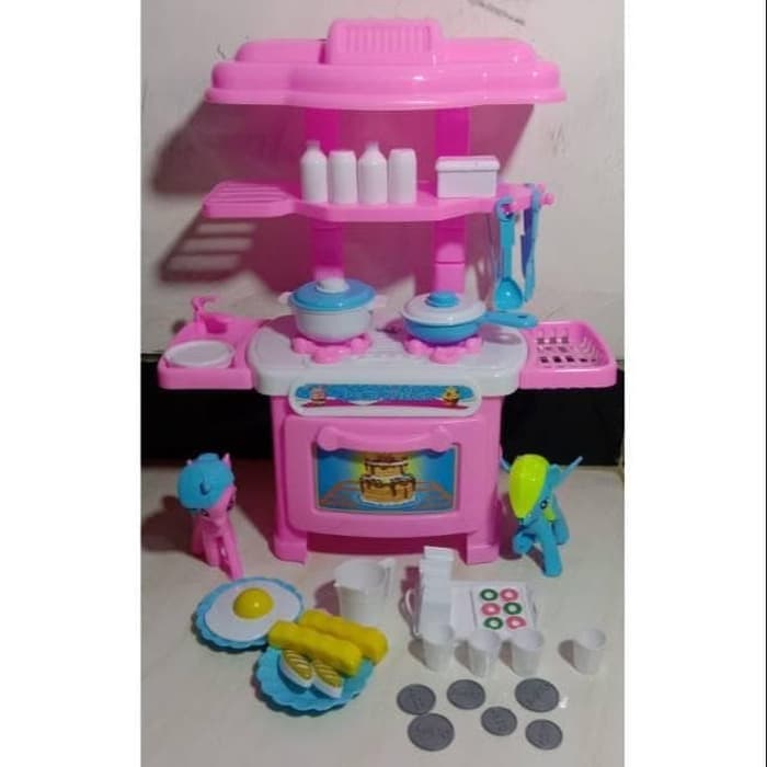 Mainan kitchen set kuda poni / lengkap kuda poni masak masakan rumah rumahan anak perempuan cantik