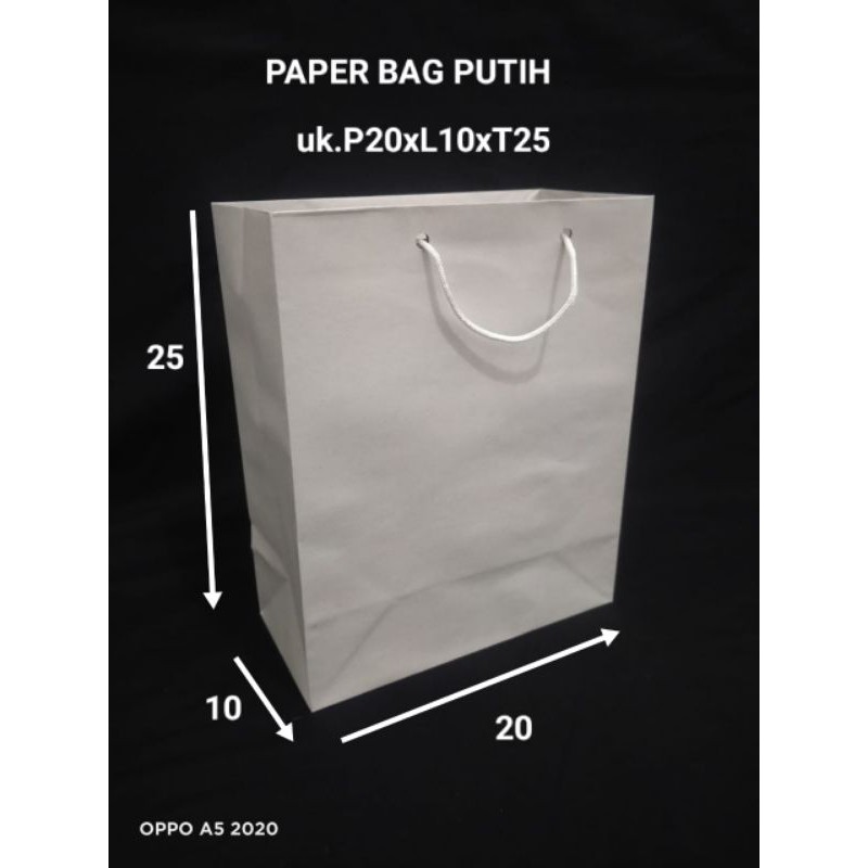 

Paperbag putih mewah UK. 20x25