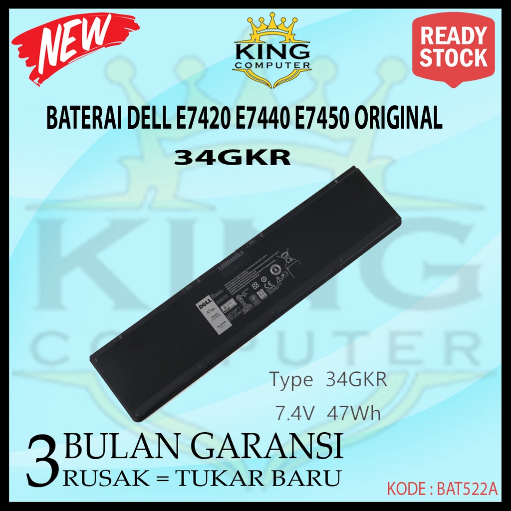 BATERAI BATERE DELL E7420 E7440 E7450 34GKR ORIGINAL