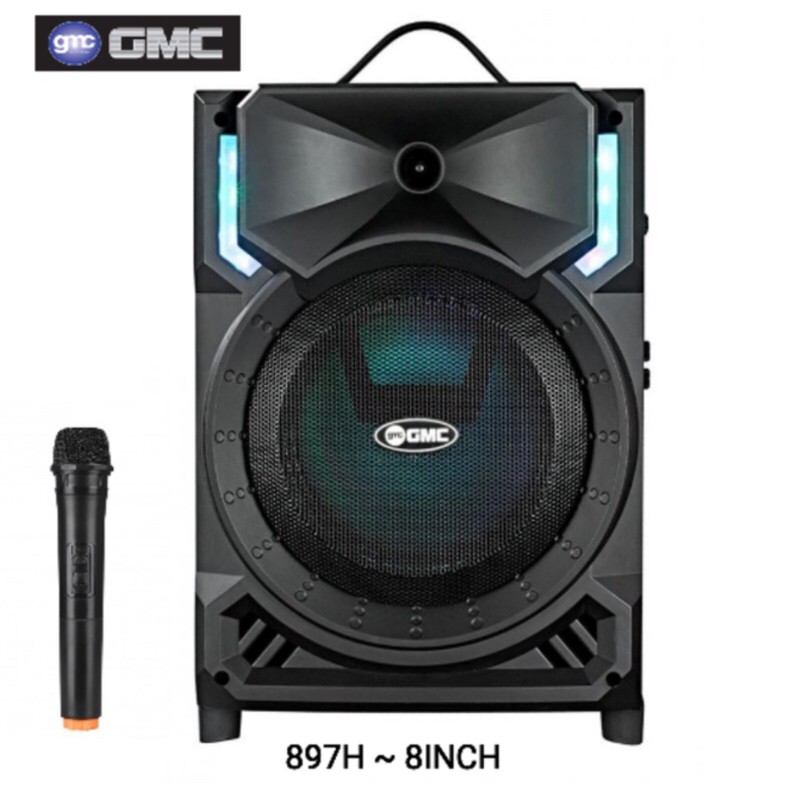 Speaker GMC 897H Portable 8“ Meeting Bluetooth USB Radio Karaoke Karoke 8 Inch 897 H(+ MIC WIRELESS)