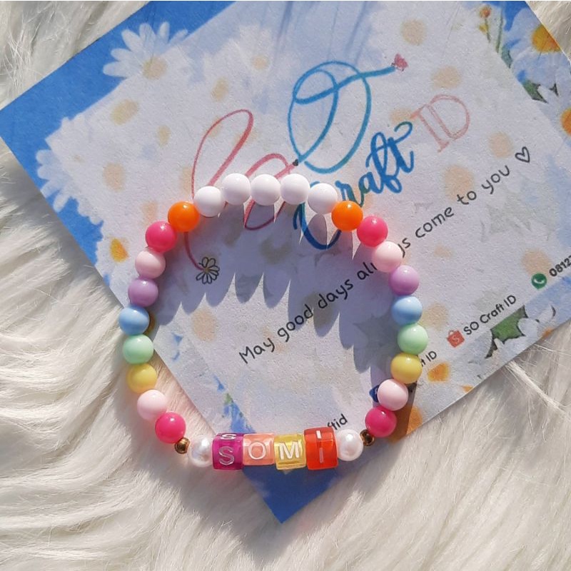 Gelang Custom Nama | Beads Bracelet