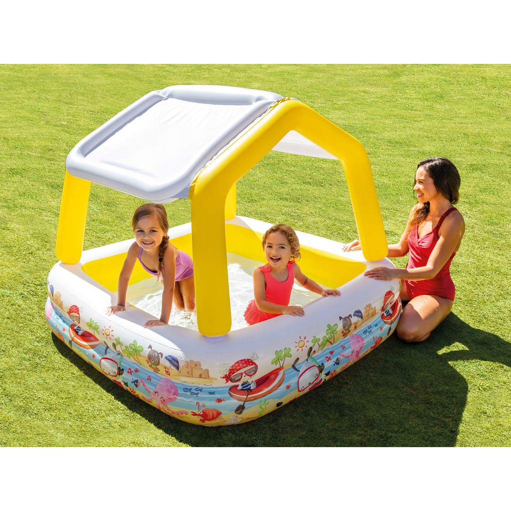 inflatable pool with shade