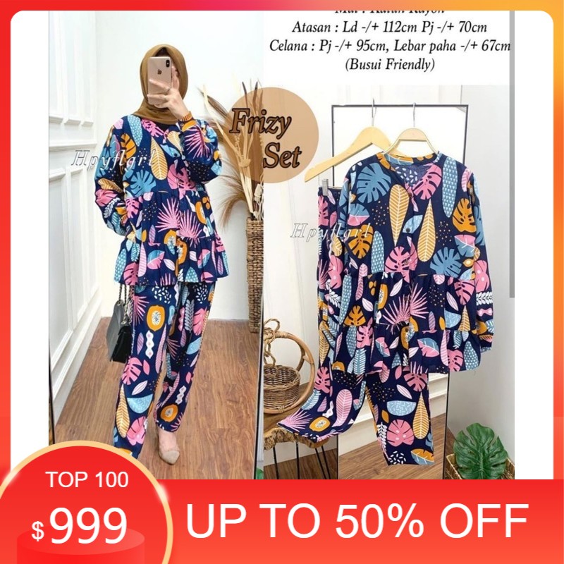 COD ( 1KG MUAT 5PCS ) FRIZY ONE SET GAMIS RAYON VISCOSE PREMIUM 100%ORI