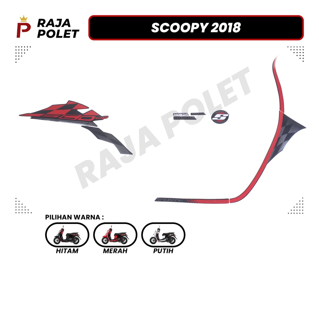 STRIPING STIKER MOTOR SCOOPY 2018 (1SET) [Raja Polet]