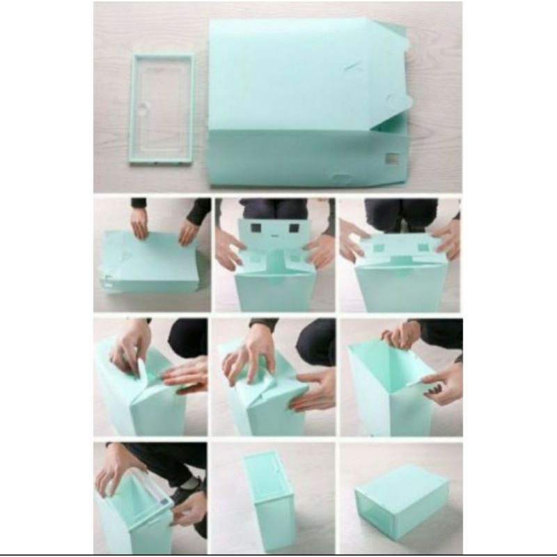 box sepatu tranparan tebal uk 31x21x12cm