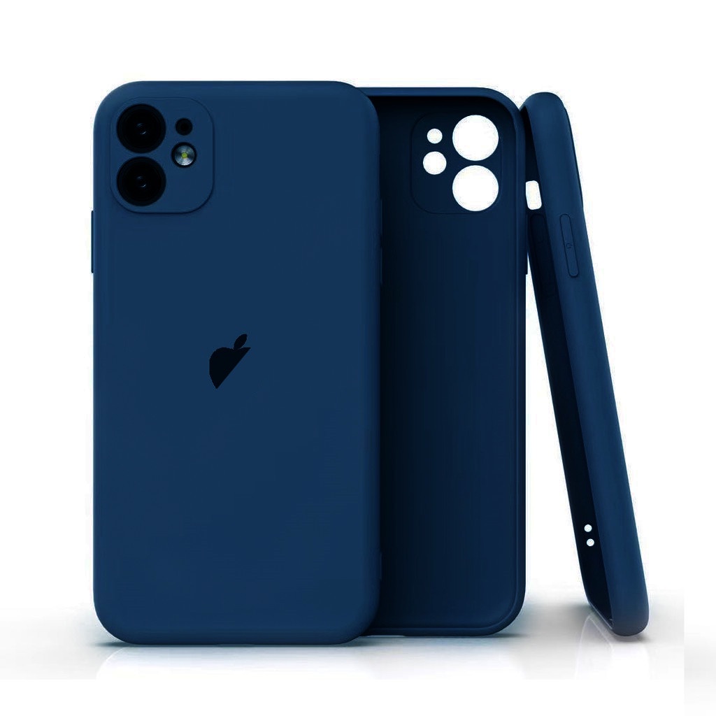 Case Pelindung Lensa Penuh Bahan Silikon Cair Bentuk Kotak Tahan Banting Untuk iphone 13 pro 12 11 pro max xs max xr x xs 7 8 plus