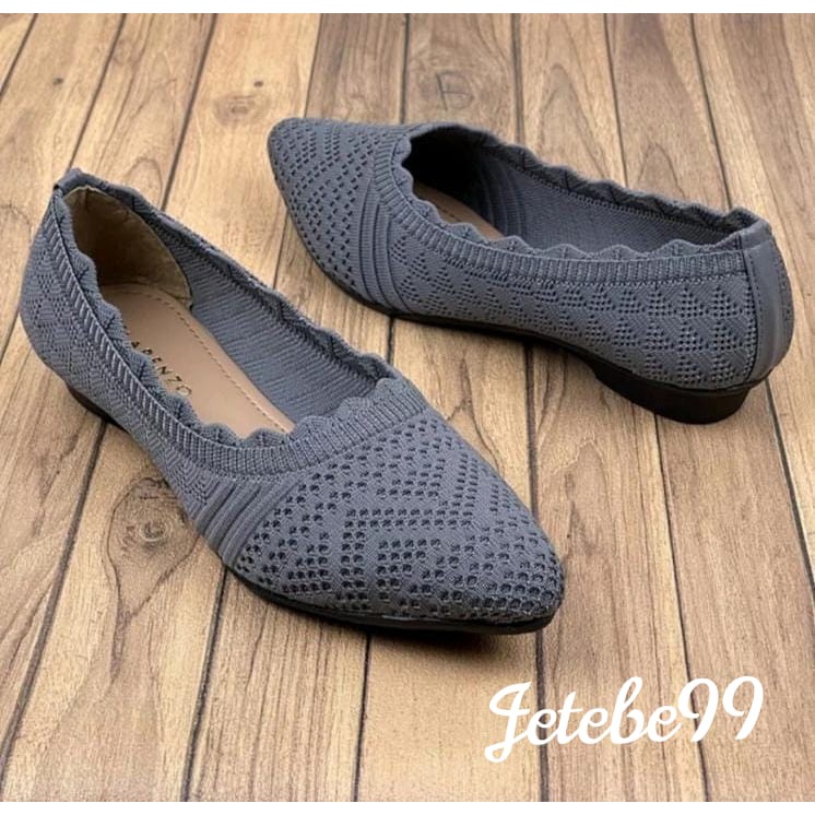 Sepatu Wanita Flatshoes Balet Rajut Import Premium casual Karet elastis - FF17