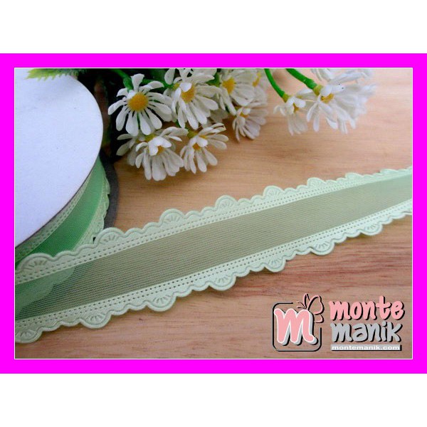 

Bahan Craft Pita Organdie List Renda Hijau 7/8 inch - PITA-047