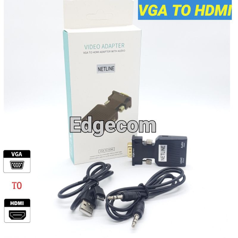 Konverter VGA to HDMI with Audio adapter NETLINE