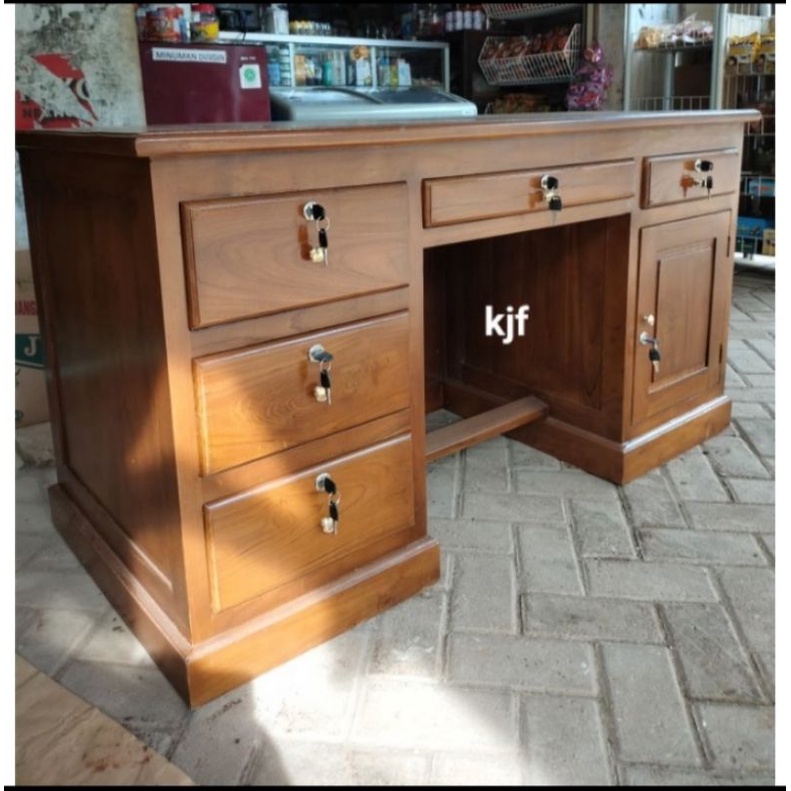 meja biro meja guru meja kantor kayu jati