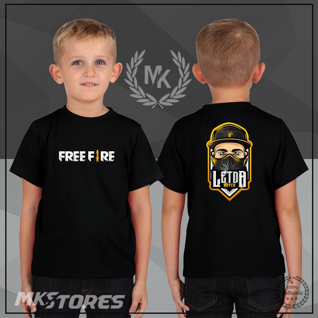 KAOS TSHIRT ANAK COWOK FREEFIRE LETDA GAMING - MKSTORES