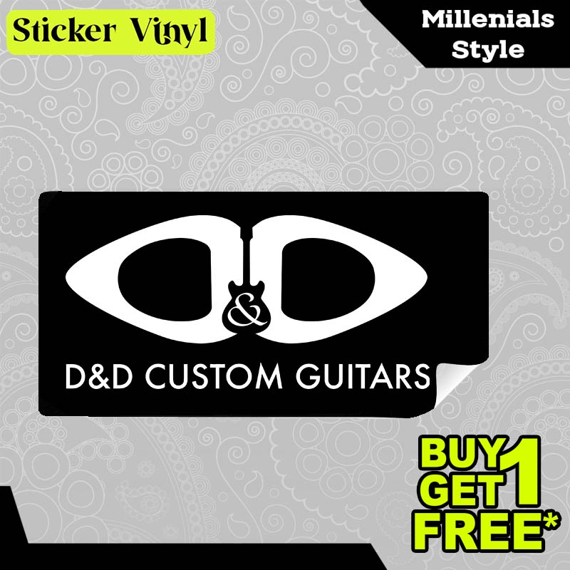 

Stiker Sticker D & D Custom Guitars Gambar Unik Desain Keren dan Kekinian Aesthetic Bahan Vinyl Satuan Anti Air