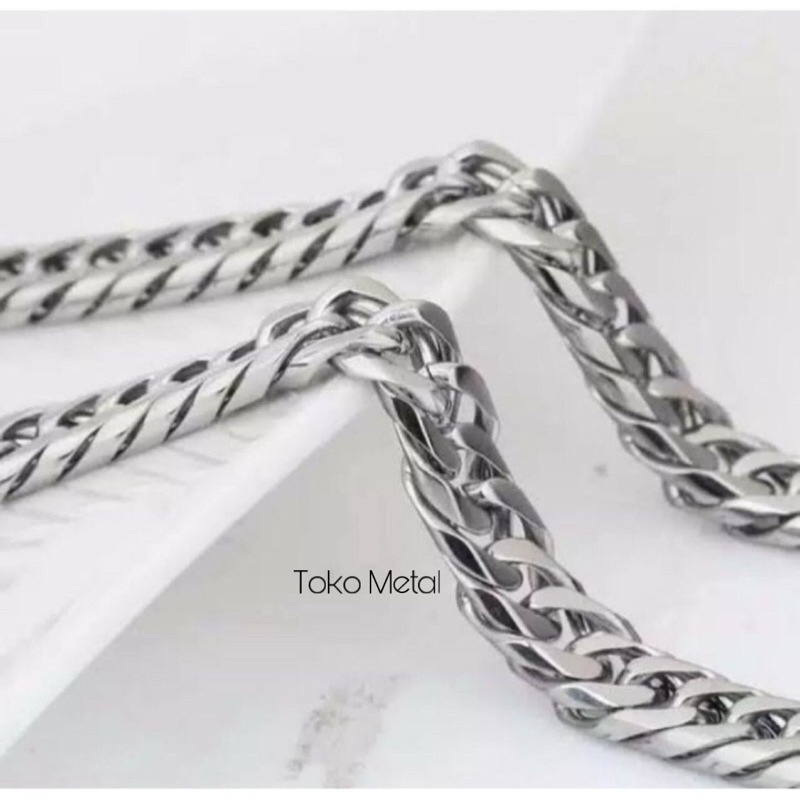 Kalung Titanium Rantai Sisik Naga Anti Karat Pria Ukuran 6 mm,8 mm 10 mm Panjang 60 Cm[ Toko Metal ]