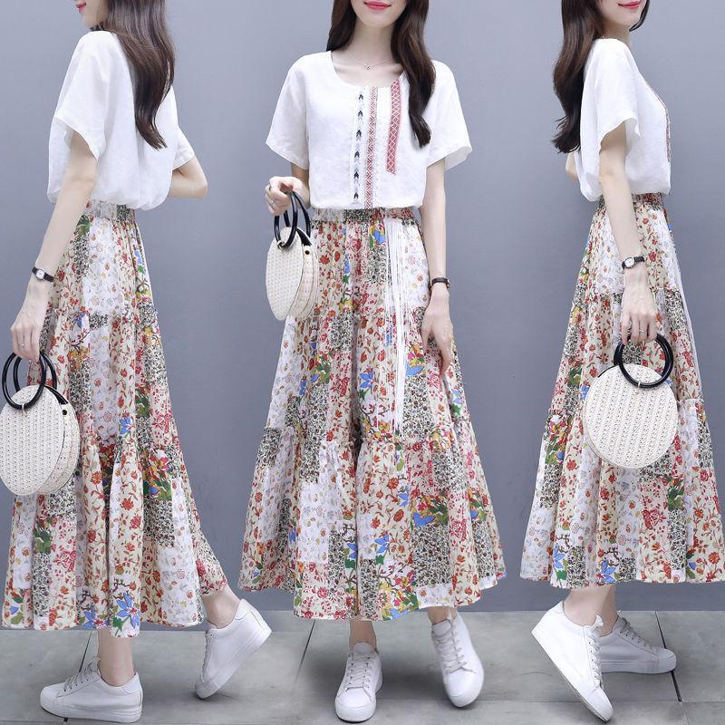 skirt dress suit female summer fashion 2022 new Korean women's dress suit skirt t