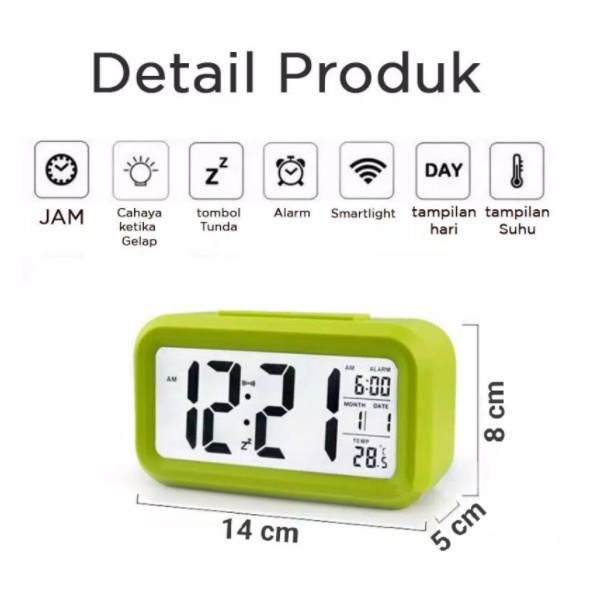 Jam Meja Digital Weker LED Digital Clock Digital Smart Alarm Kotak