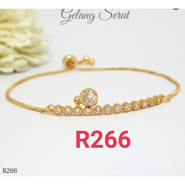 Gelang Serut Xuping R269 Wanita Perhiasan Lapis Emas Aksesoris