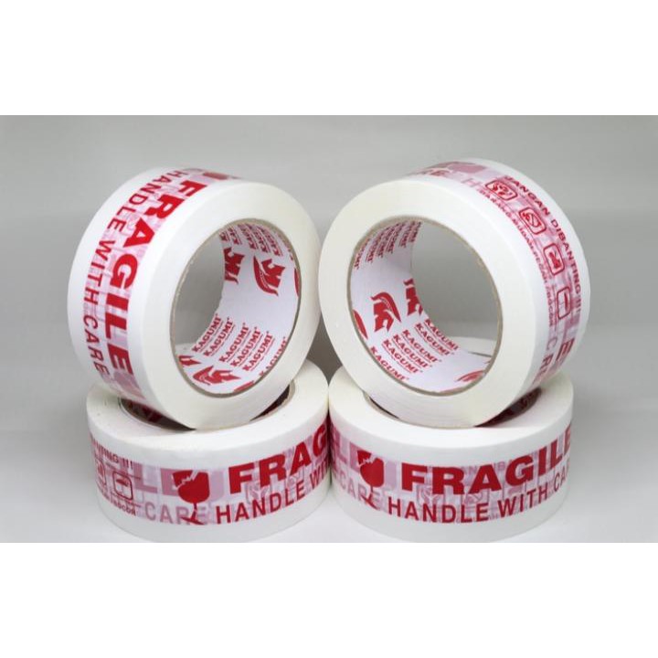 Murah LAKBAN FRAGILE Putih JANGAN DI BANTING ANTI PECAH 48MM X 90 YARD 6pcs Lakban 1 roll