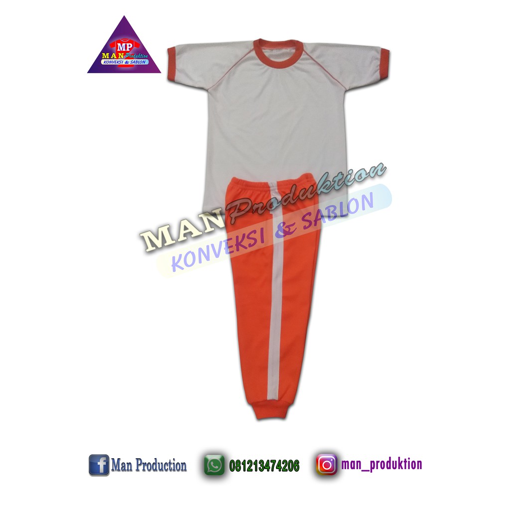 BAJU SERAGAM OLAHRAGA STELAN ANAK TK (PENDEK - PANJANG)