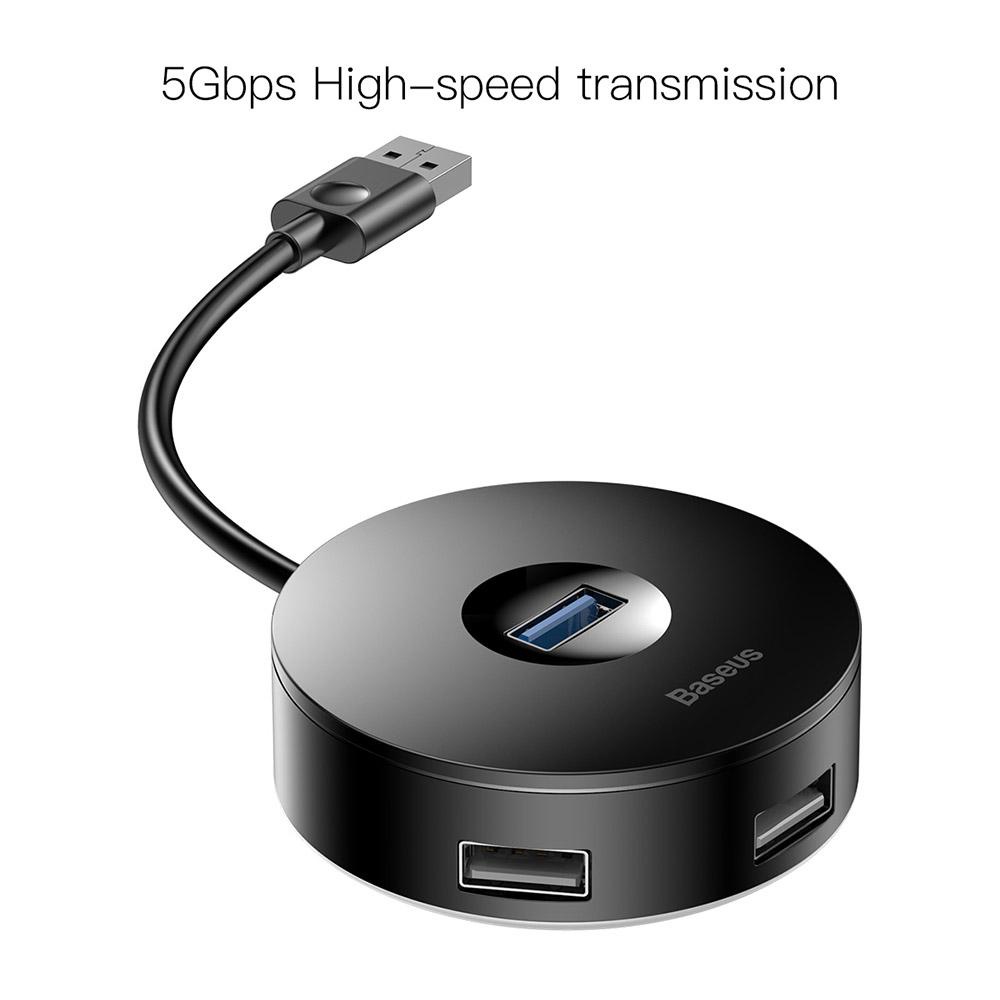 Baseus Round Box USB HUB 3.0 Male to 4 Port USB 3.0 Female Original Adapter Adaptor Kabel Converter Ori