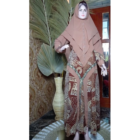 Gamis Syari Original D'Four Mode Bahan Ceruty Babydol Premium Full Furing Gamis Lebaran Terbaru