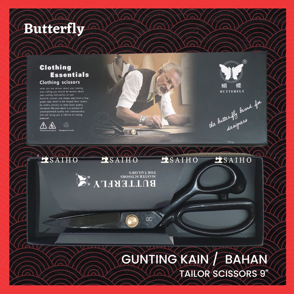 [Butterfly] Gunting Kain / Bahan Tailor Scissors 9&quot;