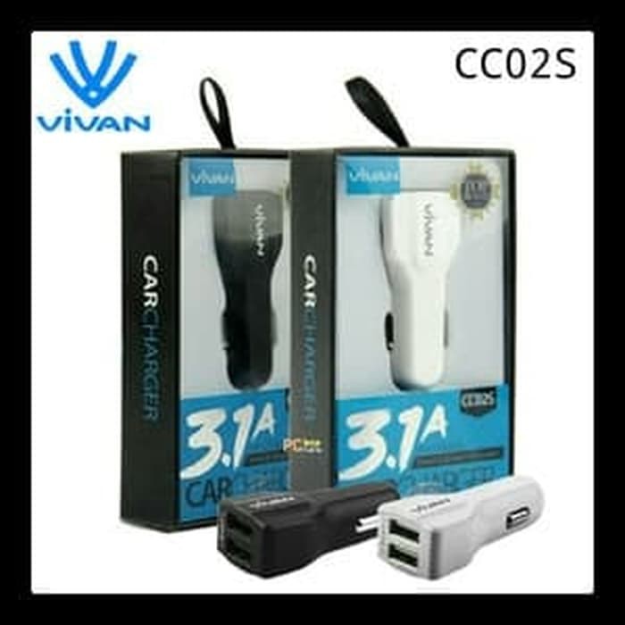 Car charger Vivan dual port 2USB original 100% cas mobil hp 3.1A
