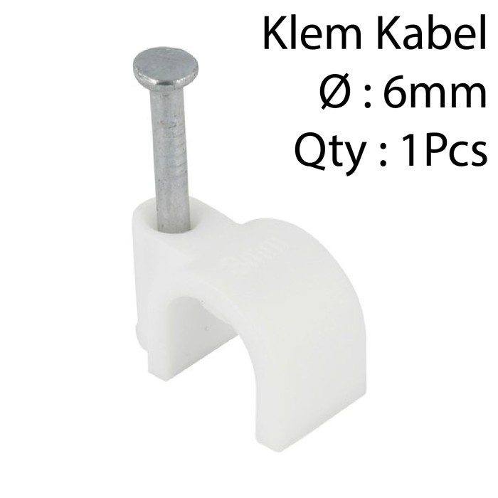 Klem Kabel diameter 6mm pengatur manajemen cable clip klip dinding