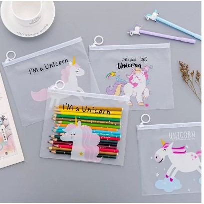 

ZIPPER BAG TRANSPARAN UNICORN & PINK PANTHER/TEMPAT PENSIL UNICORN - POUCH UNICORN