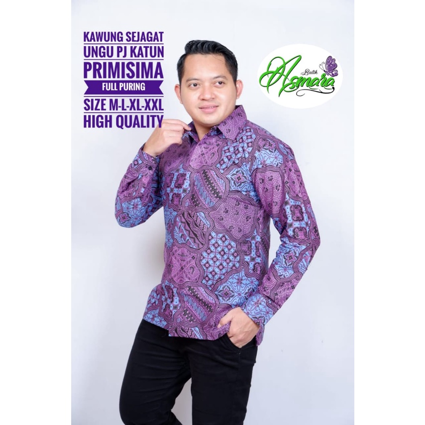 KAWUNG SEJAGAT UNGU ASMARA BATIKSOLOAMANAH BAJU KEMEJA BATIK SOLO PRIA LENGAN PANJANG PENDEK LAPIS FURING ATASAN PREMIUM MODERN KATUN HALUS ANTASENA BIRU MAHABARATA KAWIJAYAN HIJAU PEKSI TRUNTUM BIRU NDARU MERAH MERAK KAMULYAN HIJAU AFTANA HITAM BASOPI SM