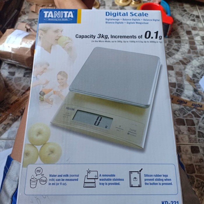 Tanita Timbangan Dapur KD-321 Digital Kitchen Scale 3kg / 0.1gr MURAH