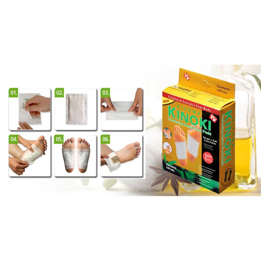 Kinoki - Koyo Kaki Herbal Detox Foot Patch Putih - 3 Kotak isi 30pcs