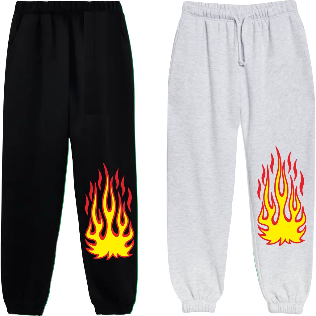 Jogger pant  Celana panjang BLACK ON FIRE bahan beby tery celana panjang