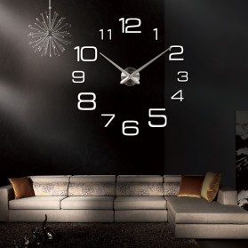 (MAINANKYU) Jam Dinding Besar DIY Giant Wall Clock Quartz Creative Design 90cm Model Numeral - Black