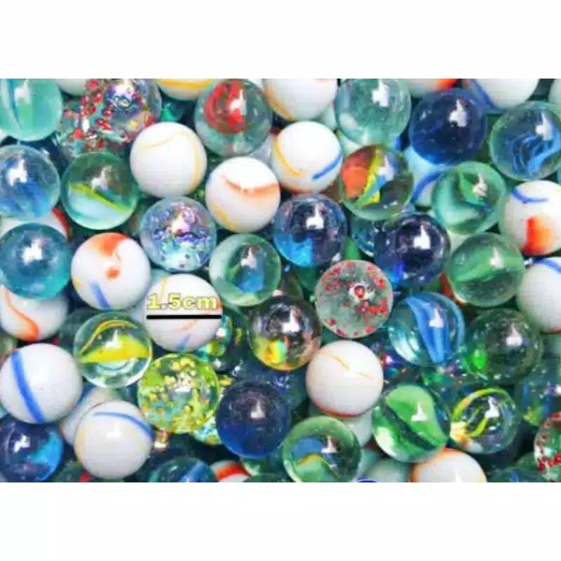 Gundu Campur / Kelereng / Gundu Susu / Gundu Metalik / Gundu Belimbing (25 kelereng)