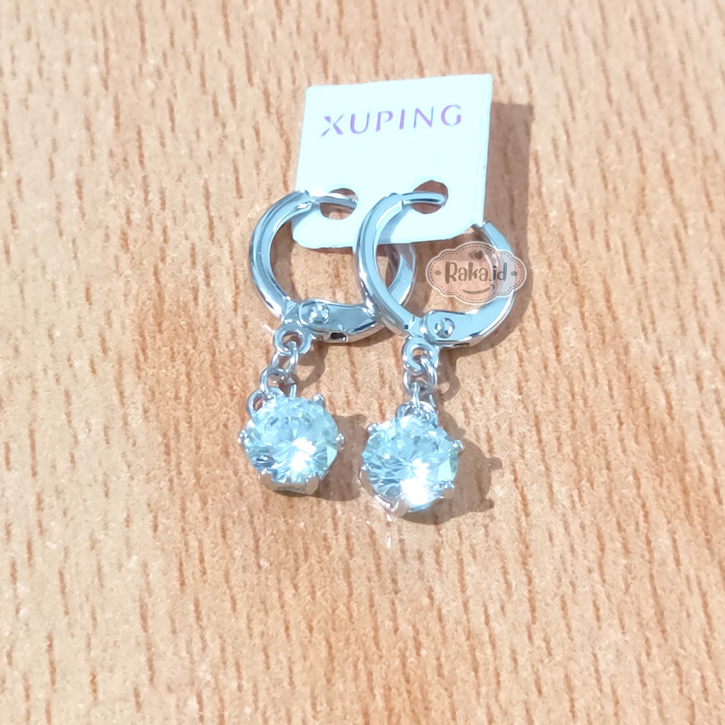 RAKA Acc - Jewelry Earrings Anting Clip / Klip Mata Satu Silver &amp; Gold Perhiasan 059