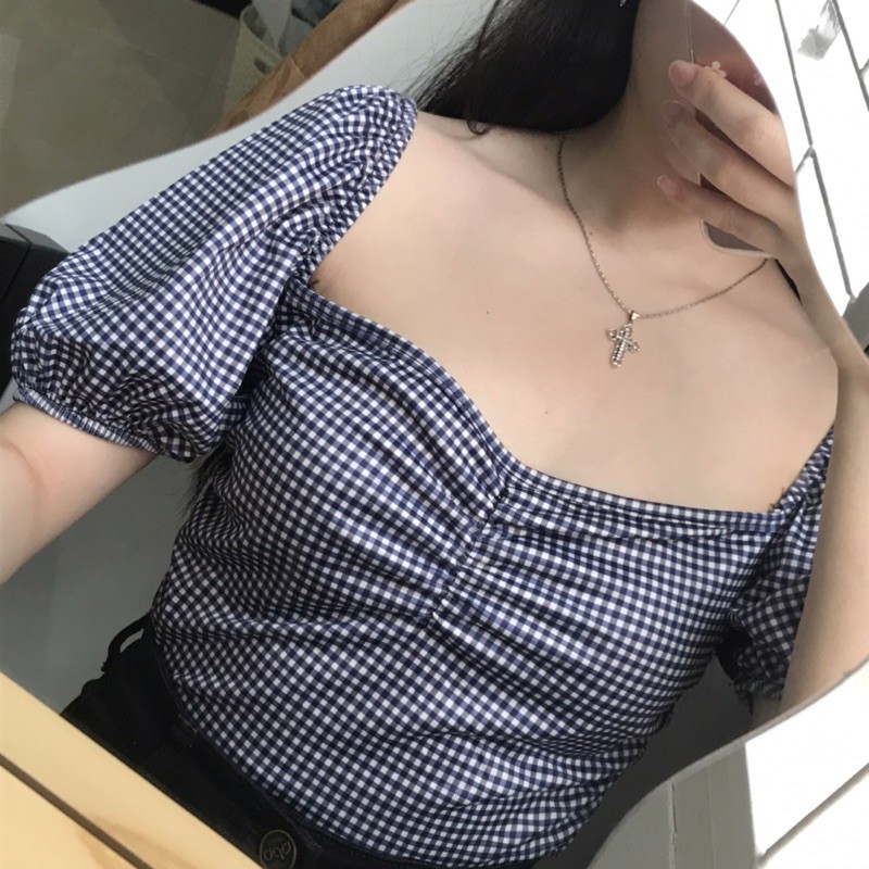 Korean Square Neck Crop Top