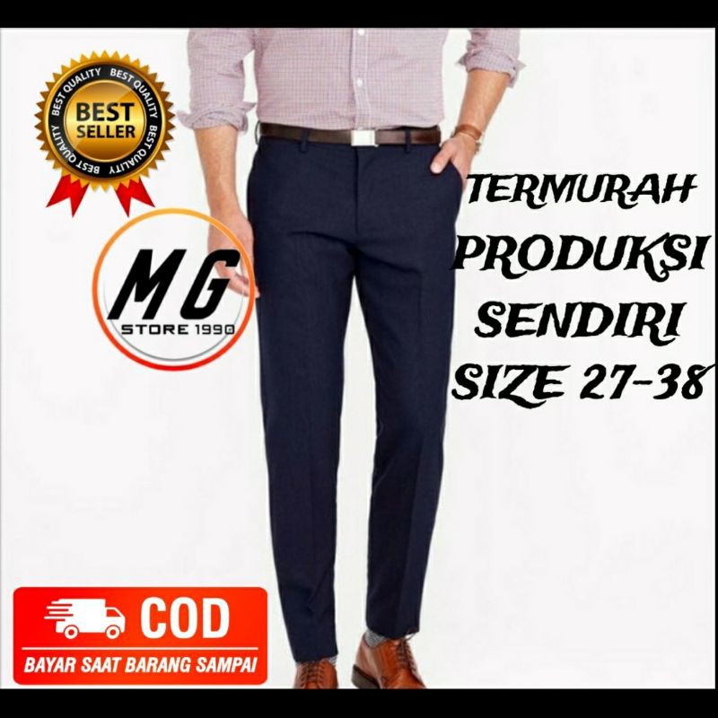 CELANA BAHAN KERJA FORMAL PANJANG KANTOR SLIM FIT PANJANG PRIA LAKI LAKI