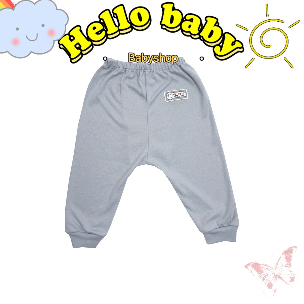 FLUFFY Celana Panjang Abu (Isi 3Pcs) Abu Newborn